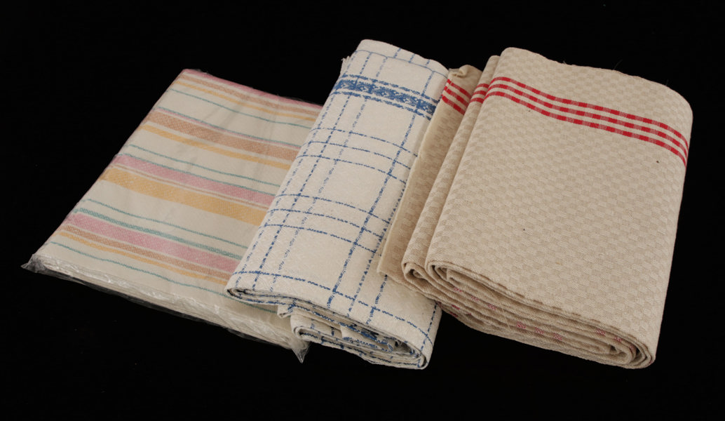 Oklippta handdukar i linne 3 delar