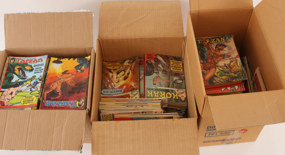 Parti serietidningar, Tarzan, Korak, Fantomen, m.m. bl.a. 1950-tal
