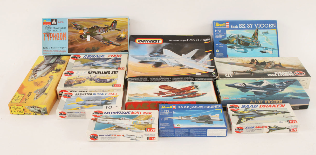 Byggsatser 13st, Heller, Revell, Airfix, m.m.