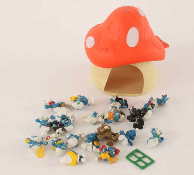 Parti smurffigurer, bl.a. Peyo