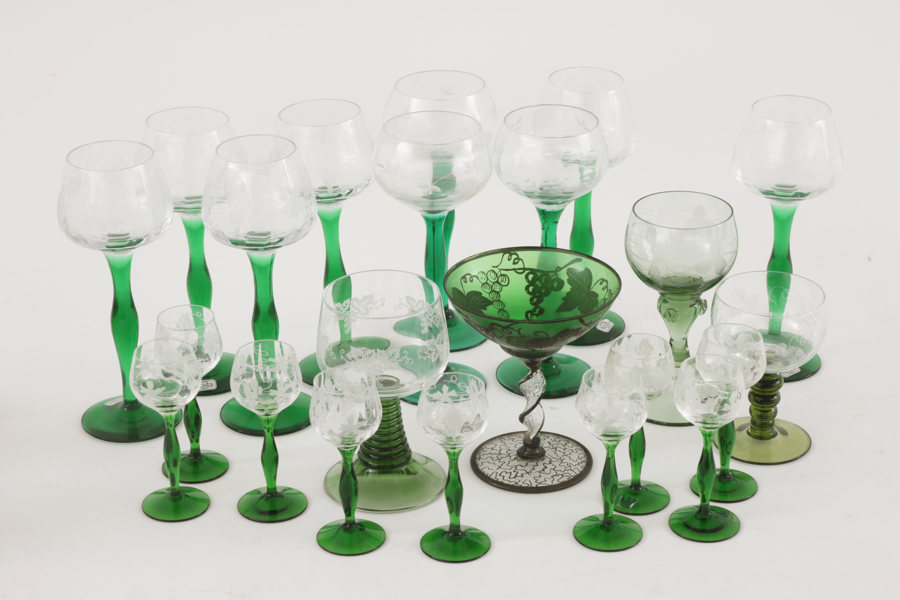 Parti vin- och likörglas, bl.a. Kosta