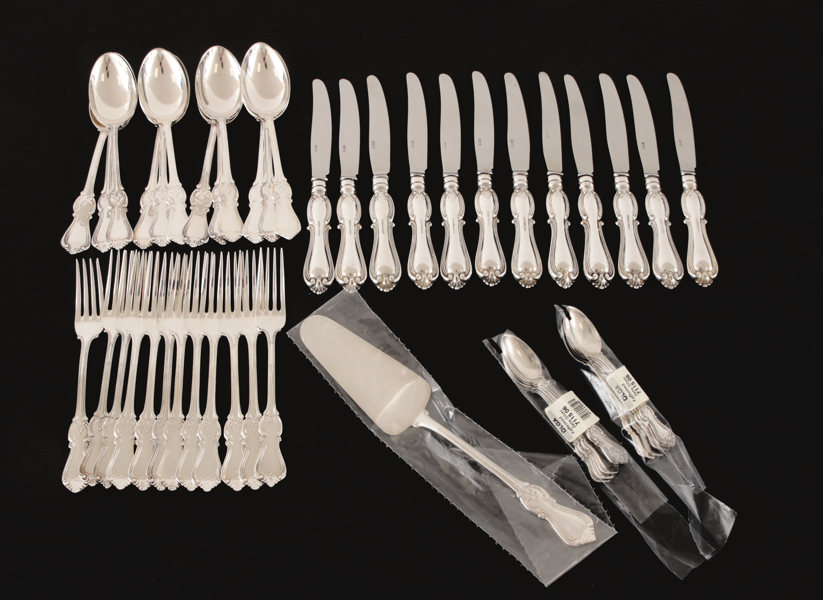 Bestickservisdelar 47st, silver, "Olga", GAB, Stockholm