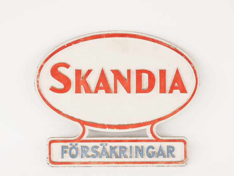Skylt, Skandia - försäkringar, omkring 1900-talets mitt