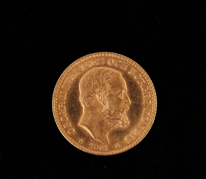 Guldmynt, 10 kronor, Oscar II, Sverige, 1901