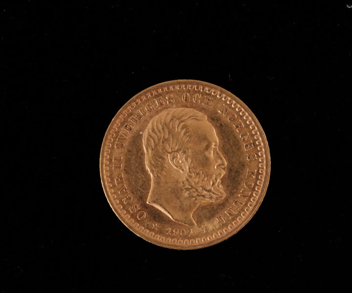 Guldmynt, 5 kronor, Oscar II, 1901