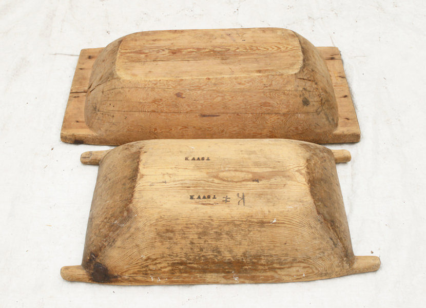 Tråg 2st, allmoge, 1800-tal