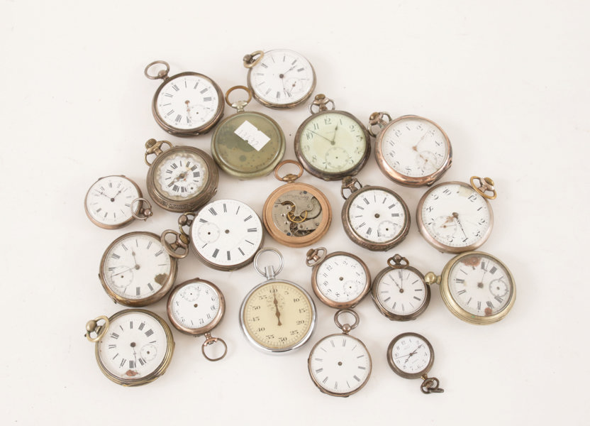 Parti fick- och stoppur, bl.a. silver