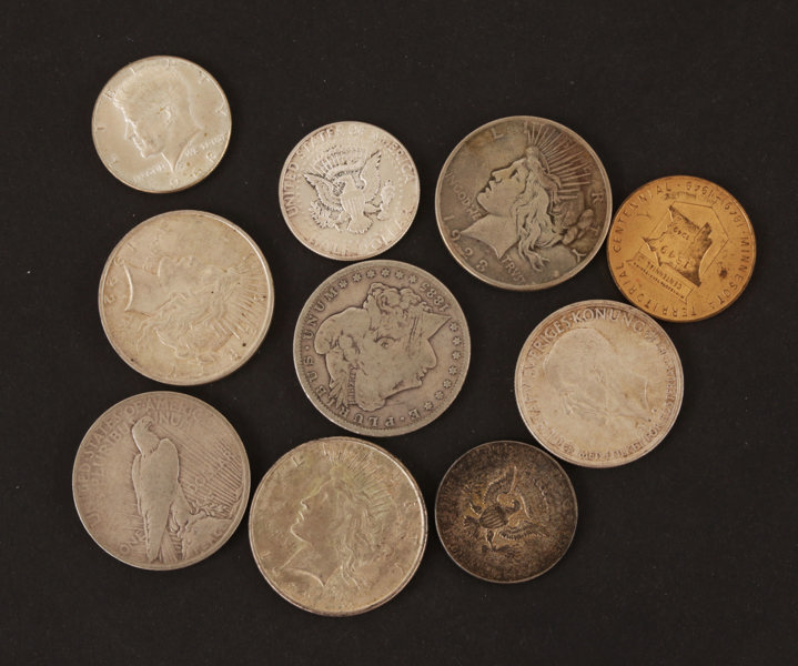 Mynt 10st, Sverige samt USA