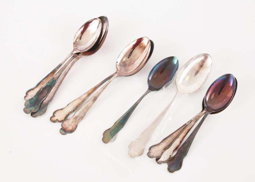 Matskedar 5st samt bordsskedar 5st, "Disa", silver, MGAB