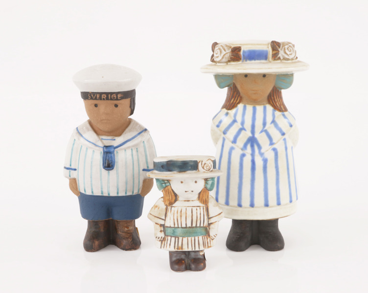 Figuriner 3st, "Sekelskifte", Lisa Larson för Gustavsberg