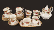 Kaffeservis, "Old Country Roses", Royal Albert, England