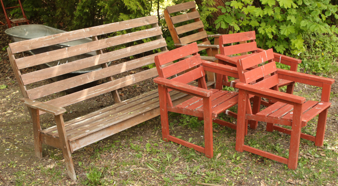 Trädgårdsmöbler 5 delar, 1900-tal