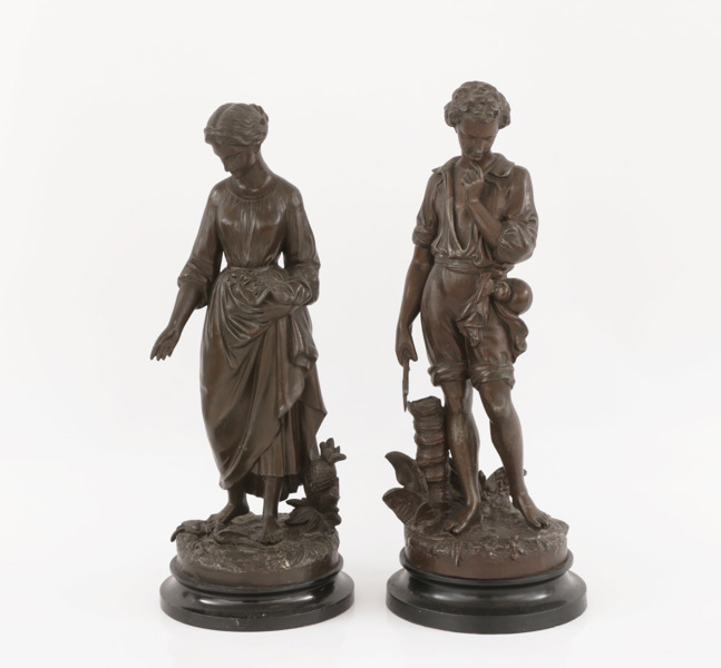 Skulpturer ett par, omkring år 1900