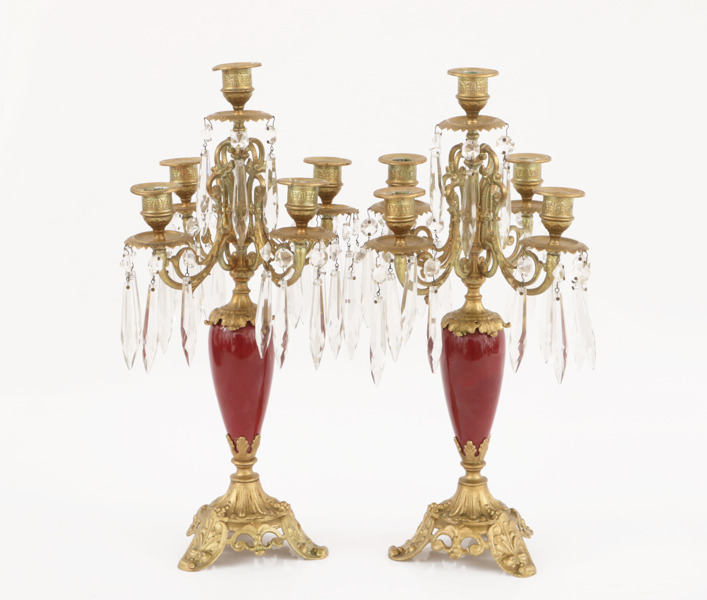 Kandelabrar ett par, oskarianska, 1800-talets slut