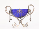 Sockerskål i silver och blåtonat glas, 1884