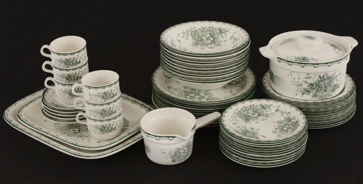Mat- och kaffeservisdelar, "Grön Anna", Rörstrand
