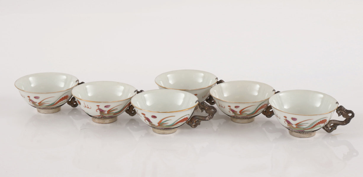 Tekoppar 6st, Kina, 1900-tal