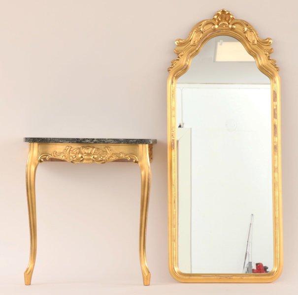 Spegel med konsolbord, rokokostil, 1900-tal