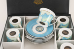 Kaffekoppar med fat 6st, "Arabesque", Versace, Rosenthal