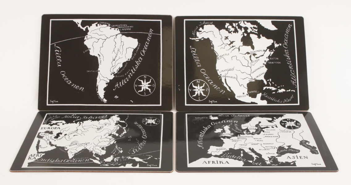 Bordstabletter 4st, Josef Frank för firma Svenskt Tenn