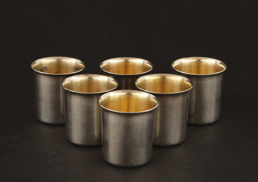 Bägare 6st, sterlingsilver, Atelier Borgila, Stockholm, 1964