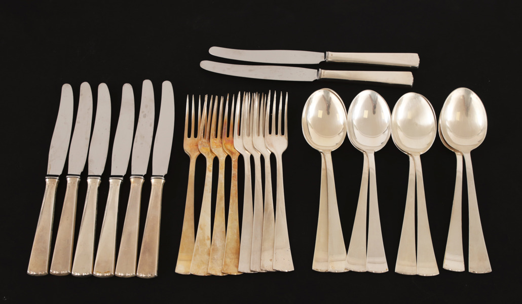 Bestickservisdelar, silver, "Diplomat", C.G.Hallberg