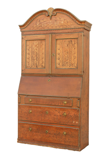 Skrivskåp, allmoge, daterat 1840