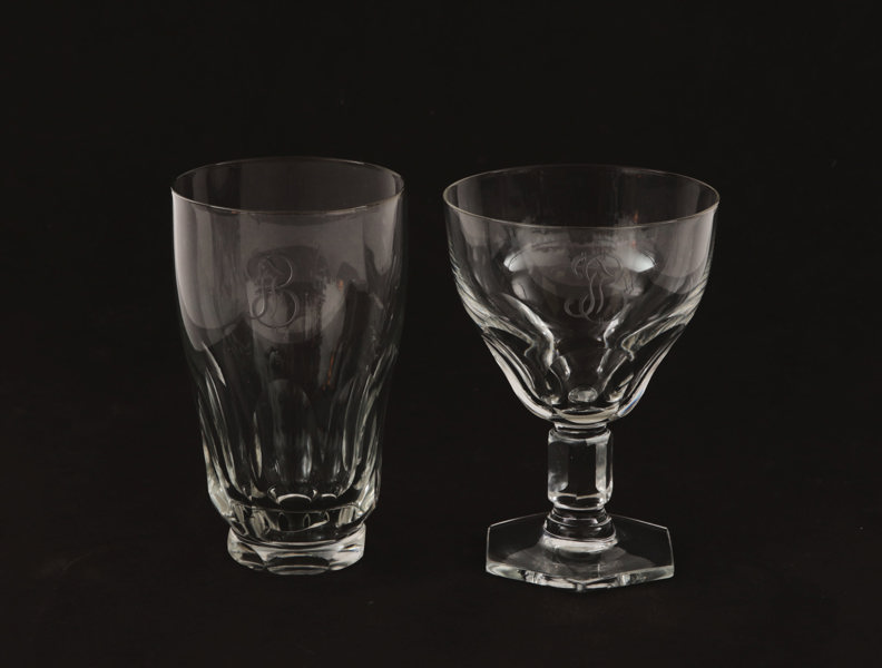 Vinglas 10st samt grogglas 13st, 1900-talets första hälft