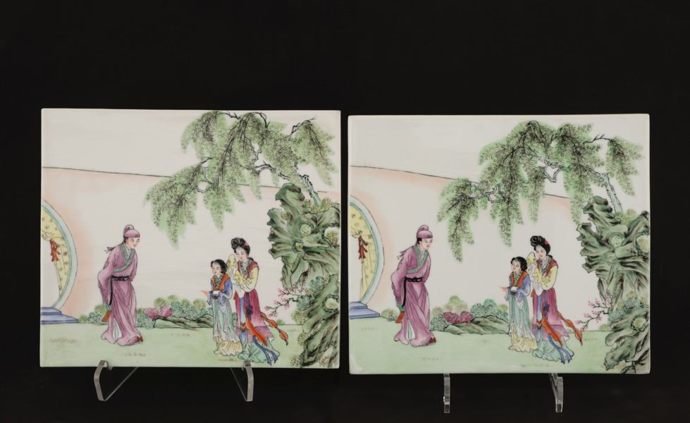 Plaketter ett par, Kina, 1900-tal