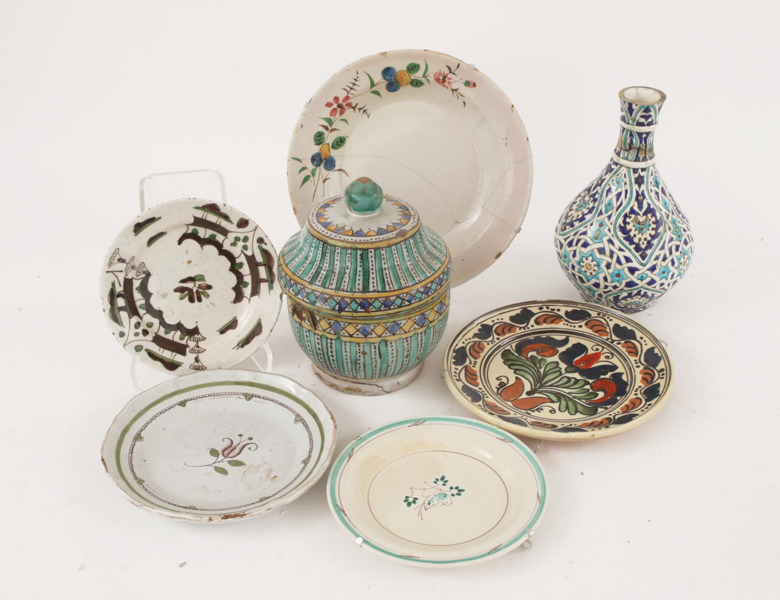 Antik keramik 7 delar, 17/1800-tal