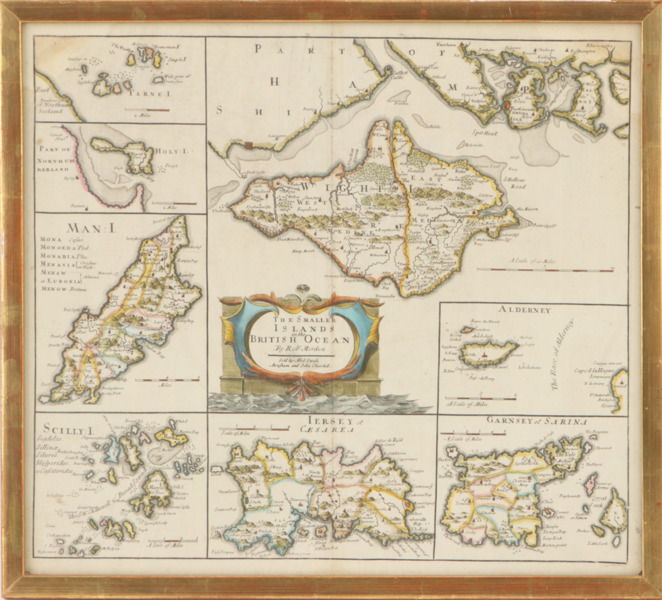 Karta, "The smaller islands in the british ocean", Robert Morden, 1700-tal