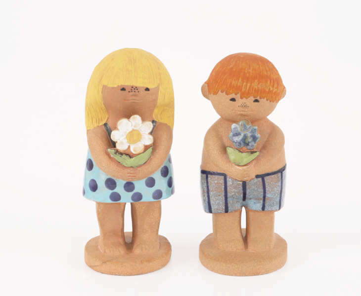 Figuriner ett par, "Eva 2" samt "Adam 2", Lisa Larson för Gustavsberg