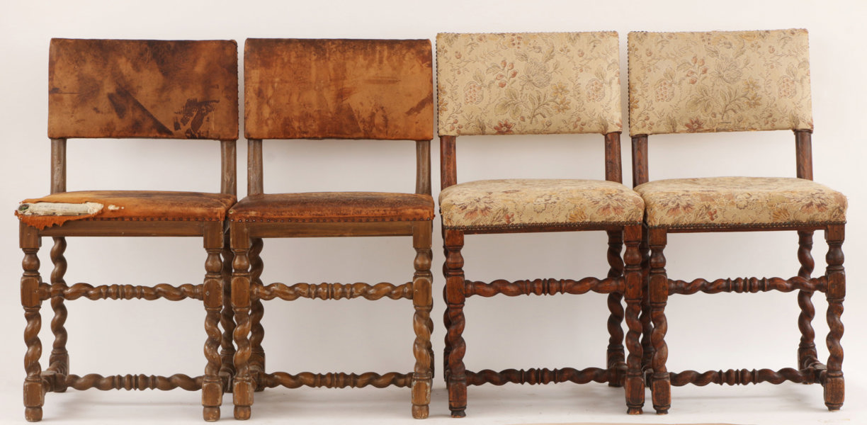 Stolar 4st, barock, 16/1700-tal