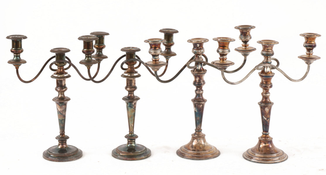 Kandelabrar 2 par, England, 1900-tal