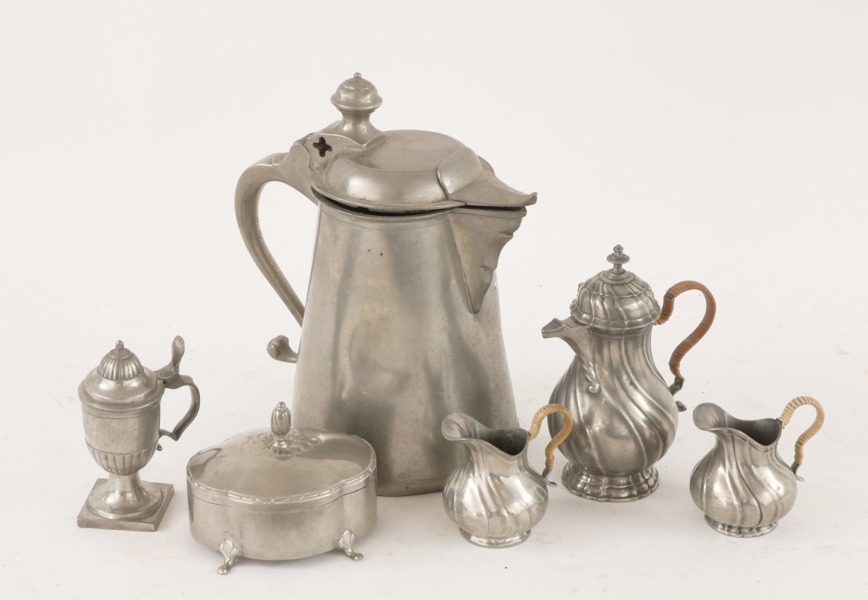 Tenn 6 delar, bl.a. 1800-tal