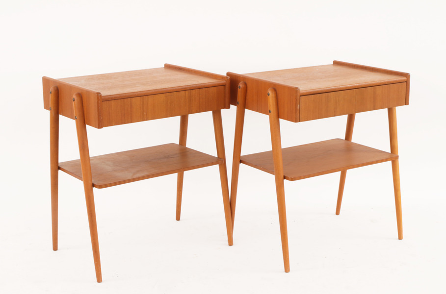 Nattduksbord ett par, Carlström & co, 1950/60-tal