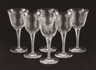 Vitvinsglas 6st, "Treves", Lalique, Frankrike