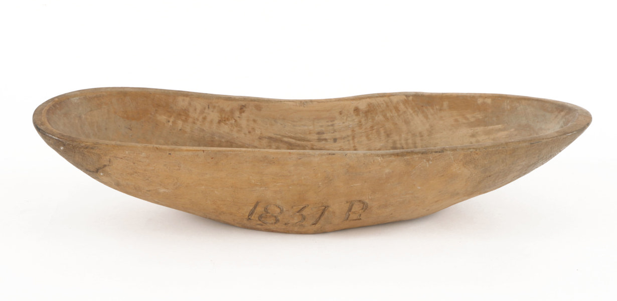 Knotskål, allmoge, daterad 1837