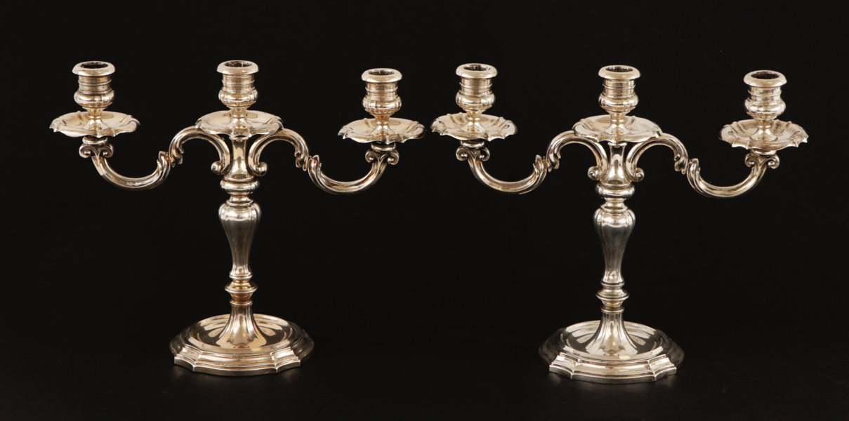 Kandelabrar ett par, silver, 1900-tal