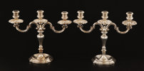 Kandelabrar ett par, silver, 1900-tal