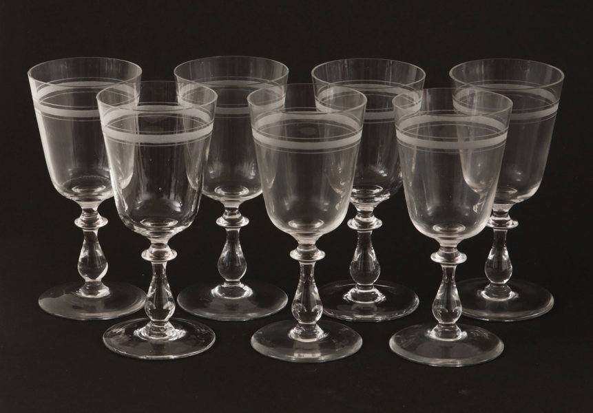 Vitvinsglas 8st, modell Rydberg, 1900-talets början