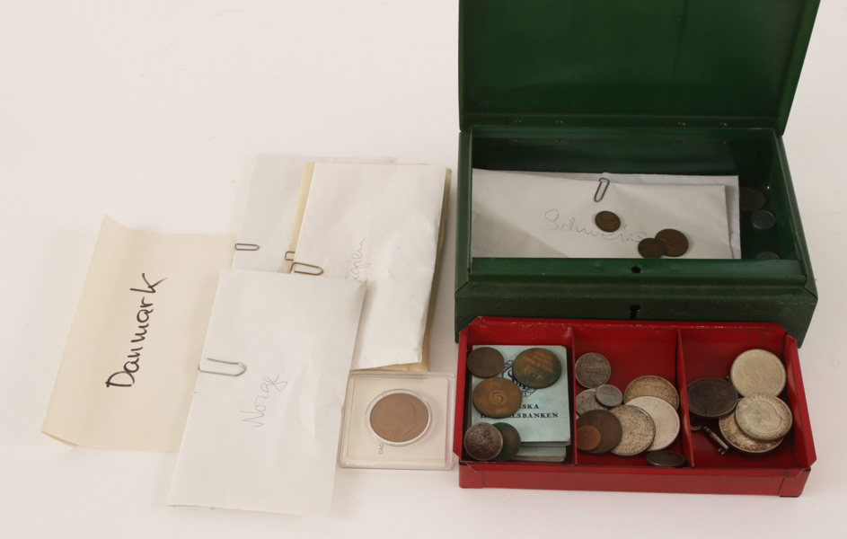 Parti mynt, svenska samt utländska