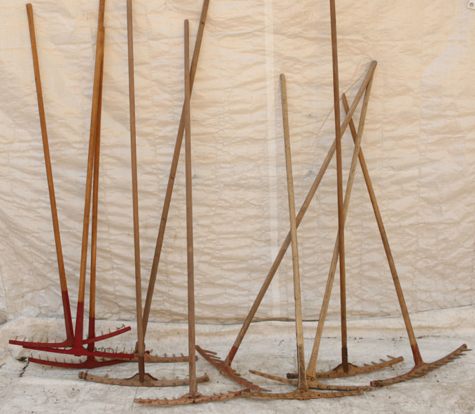 Räfsor 10st, mestadels 1800-tal