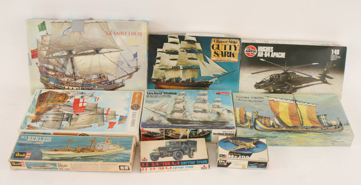 Byggsatser 9st, Revell, Airfix, m.m.