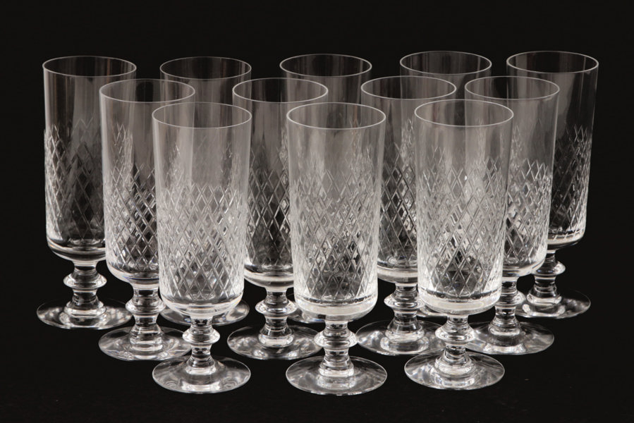 Champagneglas 12st, "Diamant", Vicke Lindstrand för Kosta