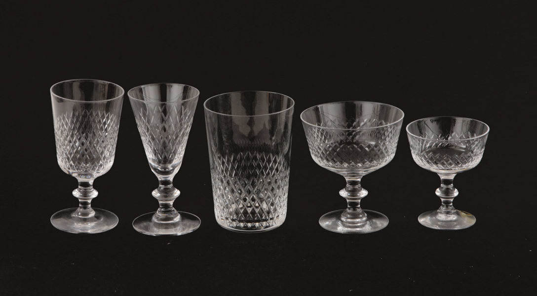 Glasservisdelar, "Diamant", Vicke Lindstrand för Kosta