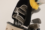 Golfbag med klubbor, mestadels Faldo