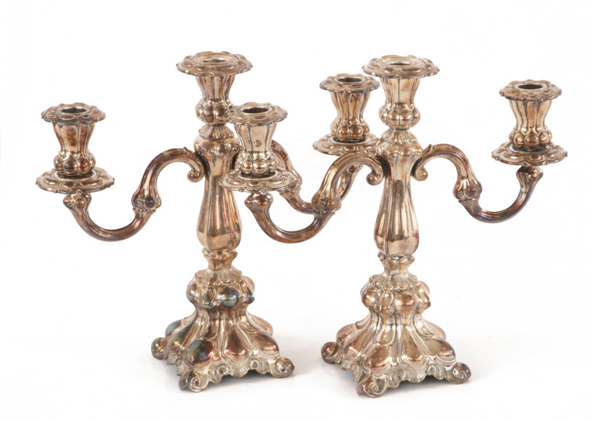Kandelabrar ett par, rokokostil, 1900-tal