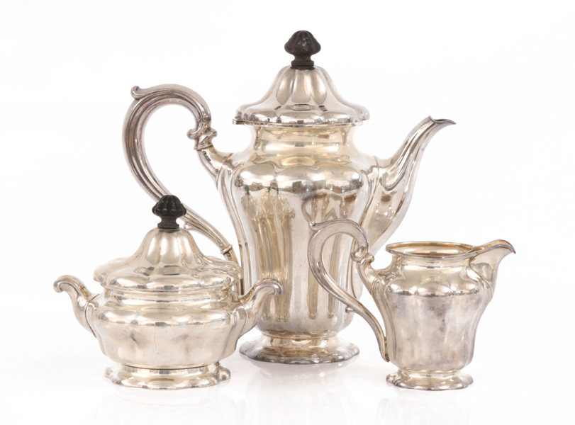 Kaffeservis 3 delar, silver, 1900-talets första hälft