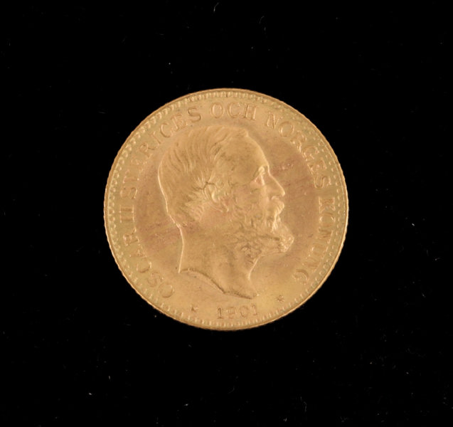 Guldmynt, 10 kronor, Oscar II, Sverige, 1901